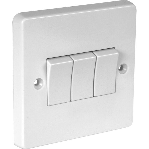 AB&T Plain White 3-Gang Switch