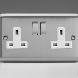 Fancy Silver 13 Amps Double Socket