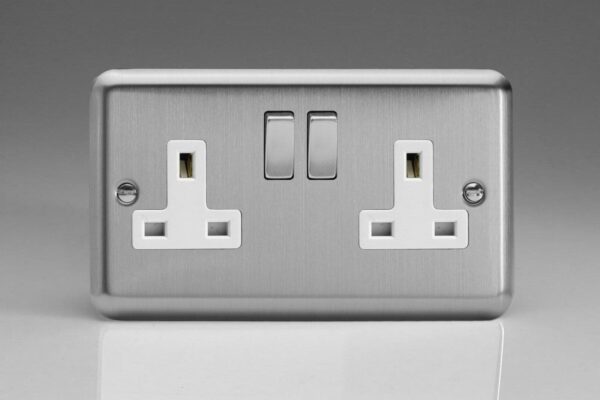 Fancy Silver 13 Amps Double Socket