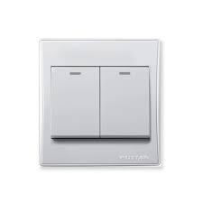 Fancy Silver 2-Gang Switch